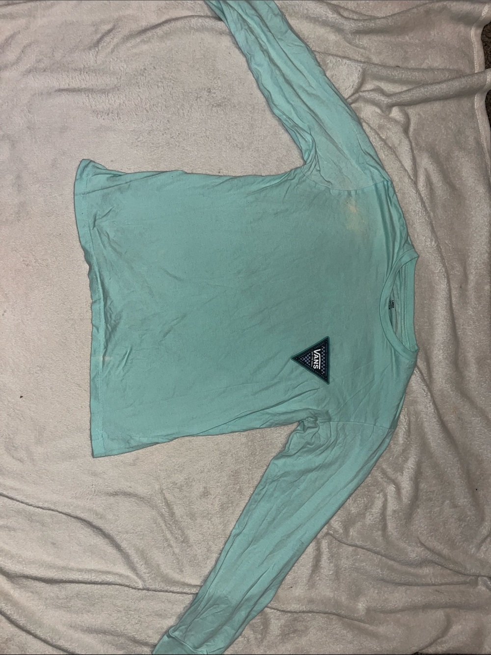 Vans Mint Green Long Sleeve Tee with Triangle Logo